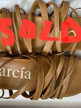 New Pedro Garcia Bety Slide Sandal (EU 37) Terra Napa Leather NWOB
